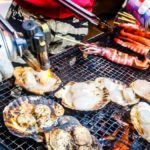 Squid and scallops blow-torched to order. (Japan Adventures: Tokyo – Tsukiji Fish Market)