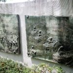 Relief sculptures  beside the Memorial Tower for Mobilisation Students that perished in the blast. (Japan Adventures: Hiroshima and Miyajima)