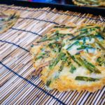 Yummy “okonomiyaki” (Japanese pancakes) (Japan Adventures: Osaka Blossoms and Eats)