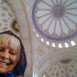 The TravelnLass at the Blue Mosque in Istanbul, Turkey (Um, Is the TravelnLass on Radio Silence?)