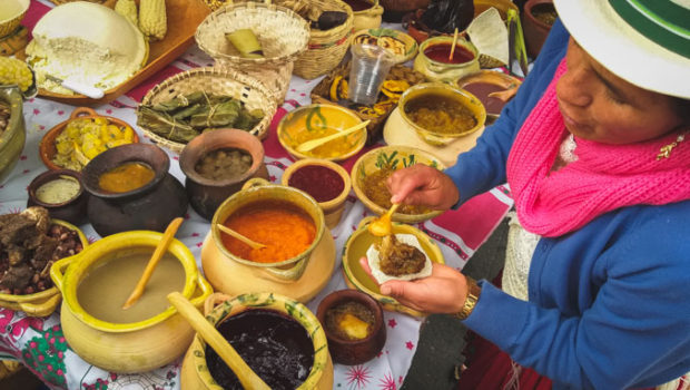 Indigenous eats at the Killa Raymi festival in Cuenca Ecuador
