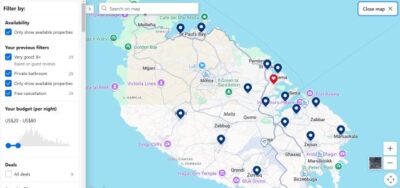 Accommodation Map Malta-resized (Anatomy of an Itinerary (a.k.a. My Next Adventure…))